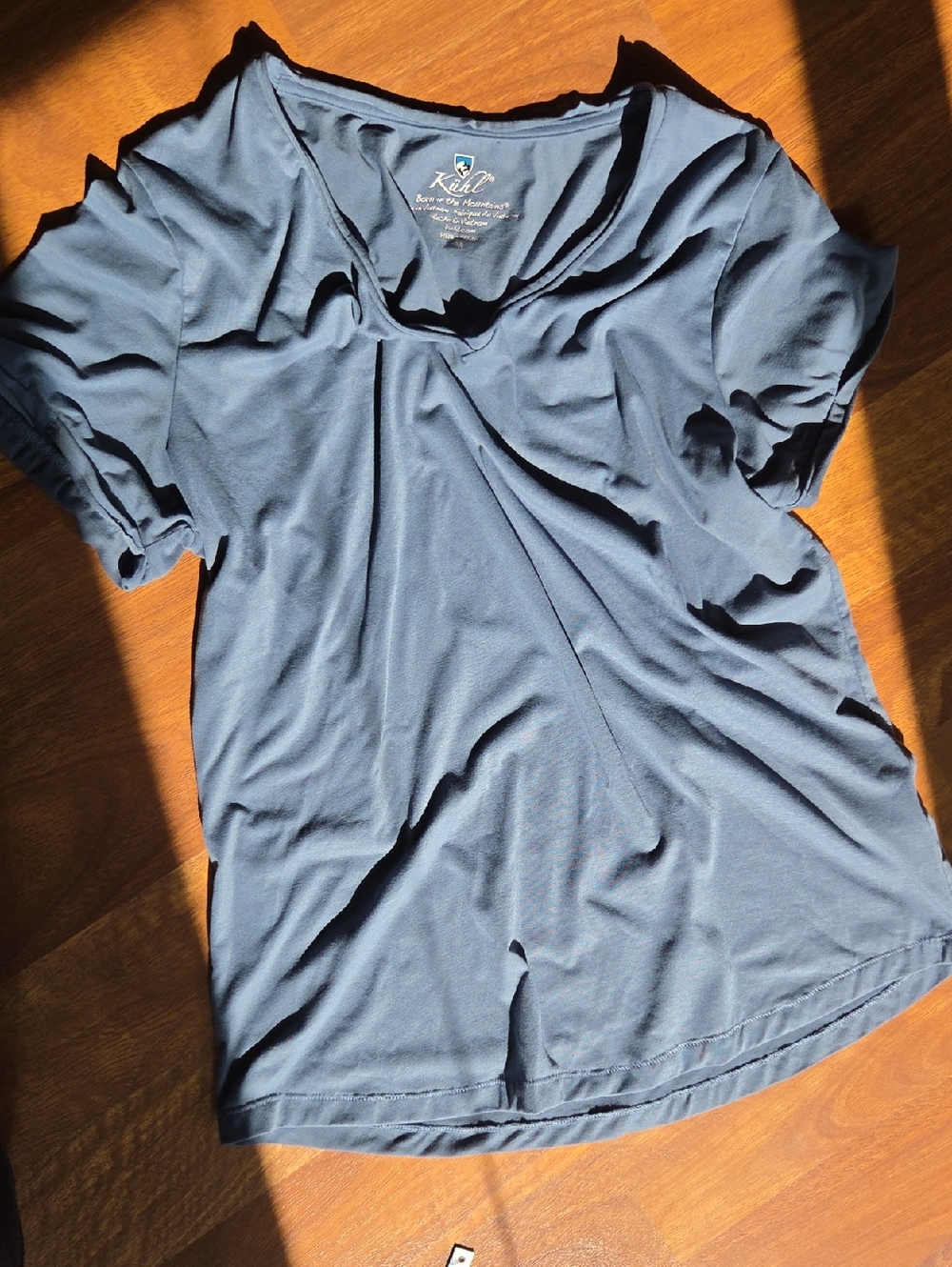 Kuhl Blue Short Sleeve V-Neck Tee